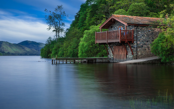 Flood in the woods witha  house